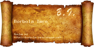 Borbola Imre névjegykártya